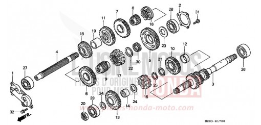 BOITE DE VITESSES GL1500CW de 1998